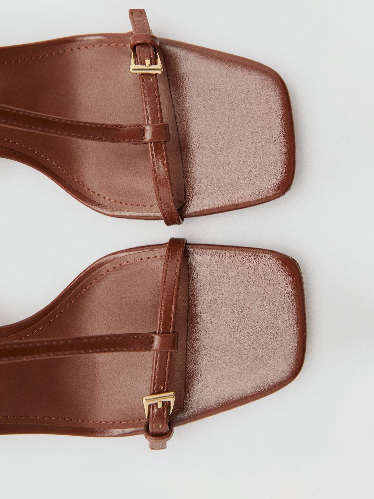 Product image 4 of 4, which shows Mango Oporta Block Heel Strappy Sandals, Medium Brown, 2
