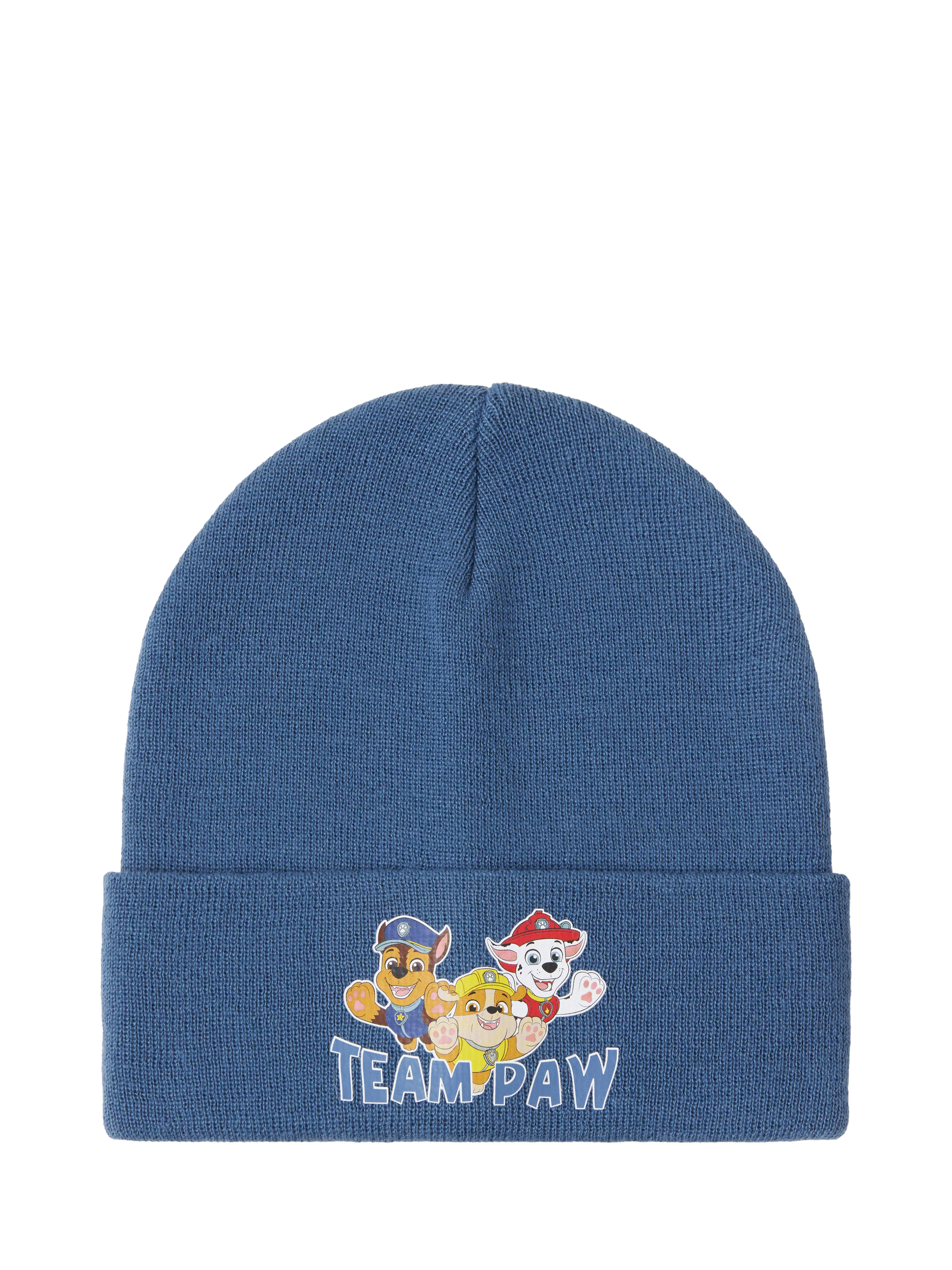 Product image 1 of 3, which shows Lindex Kids' Paw Patrol Beanie Hat, Dark Dusty Blue, 2-4 years