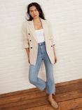 Mint Velvet Cropped Flared Jeans, Blue