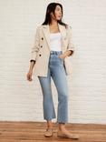 Mint Velvet Cropped Flared Jeans, Blue
