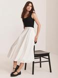 Mint Velvet Bubble Hem Midi Skirt, White Ivory