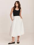 Mint Velvet Bubble Hem Midi Skirt, White Ivory