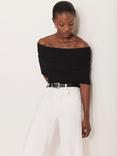 Mint Velvet Bandeau Sleeveless Knit Top, Black, Black
