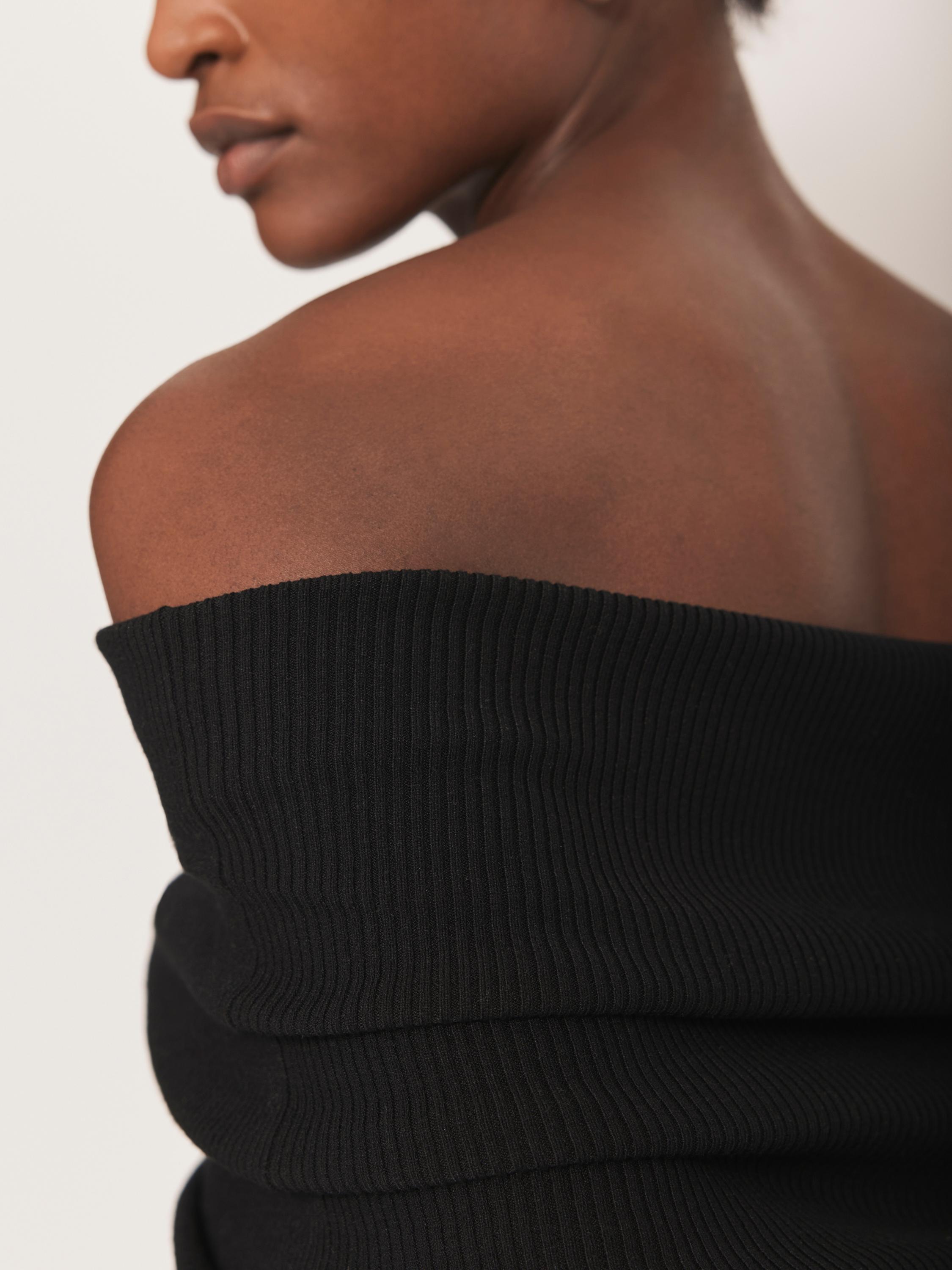 Product image 5 of 8, which shows Mint Velvet Bandeau Sleeveless Knit Top, Black, XS