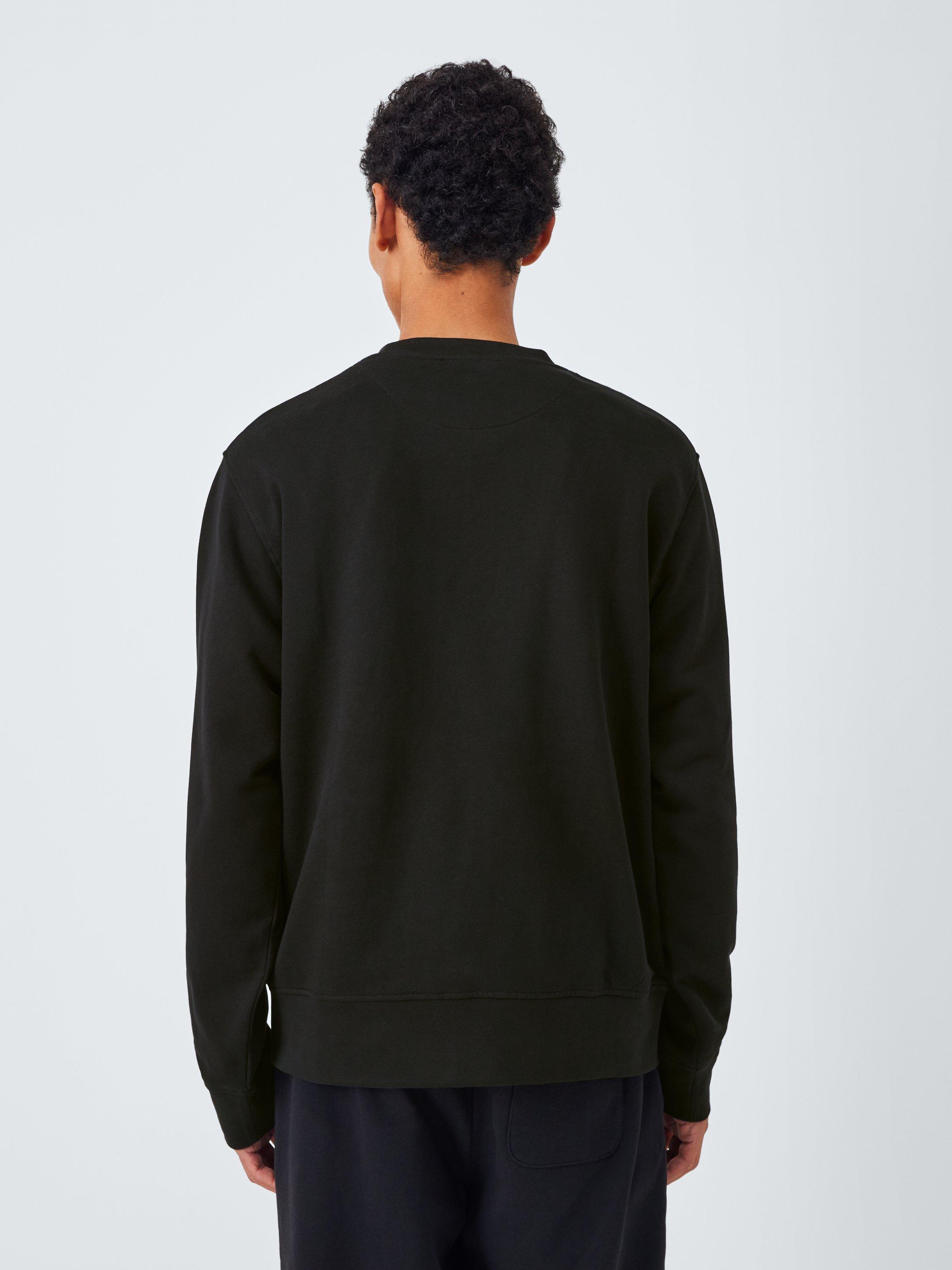 Product image 2 of 6, which shows John Lewis Crew Neck Cotton Sweatshirt, Jet Black, S