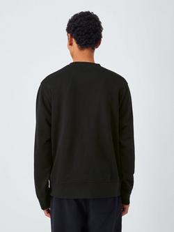 John Lewis Crew Neck Cotton Sweatshirt - view 2, Jet Black
