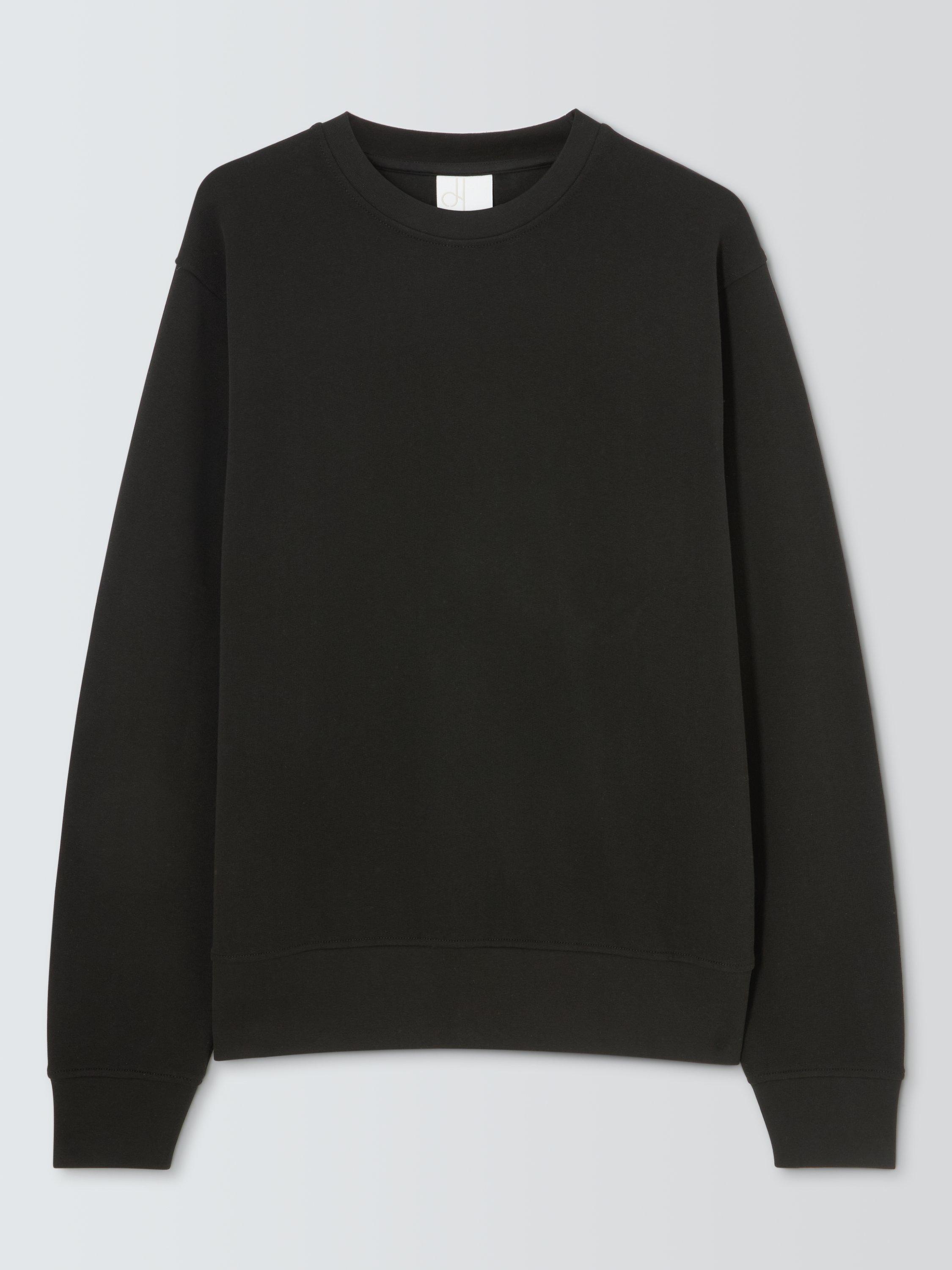 Product image 4 of 6, which shows John Lewis Crew Neck Cotton Sweatshirt, Jet Black, S