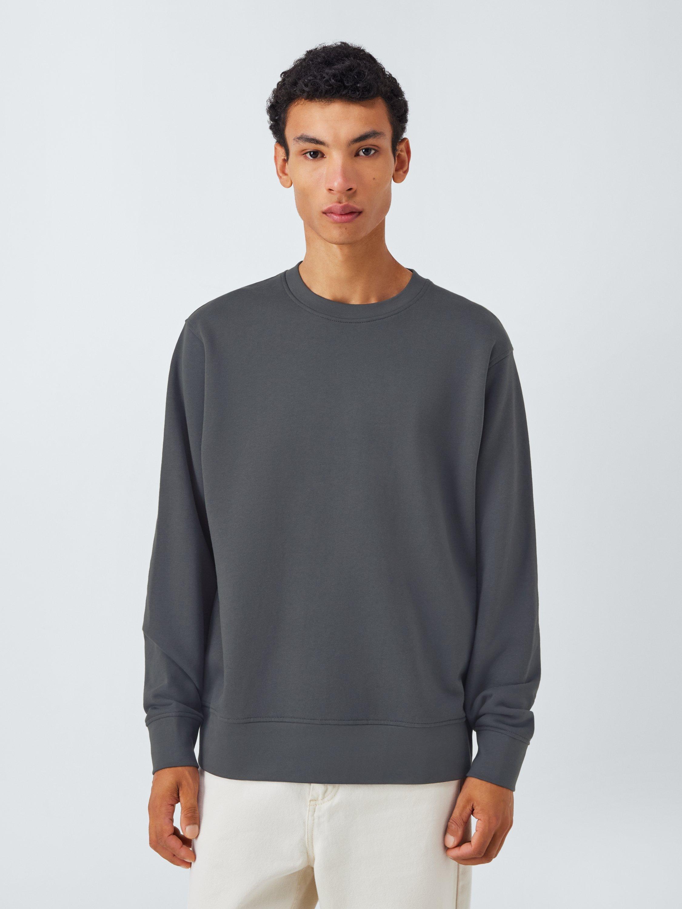 Product image 1 of 6, which shows John Lewis Crew Neck Cotton Sweatshirt, Ebony, S