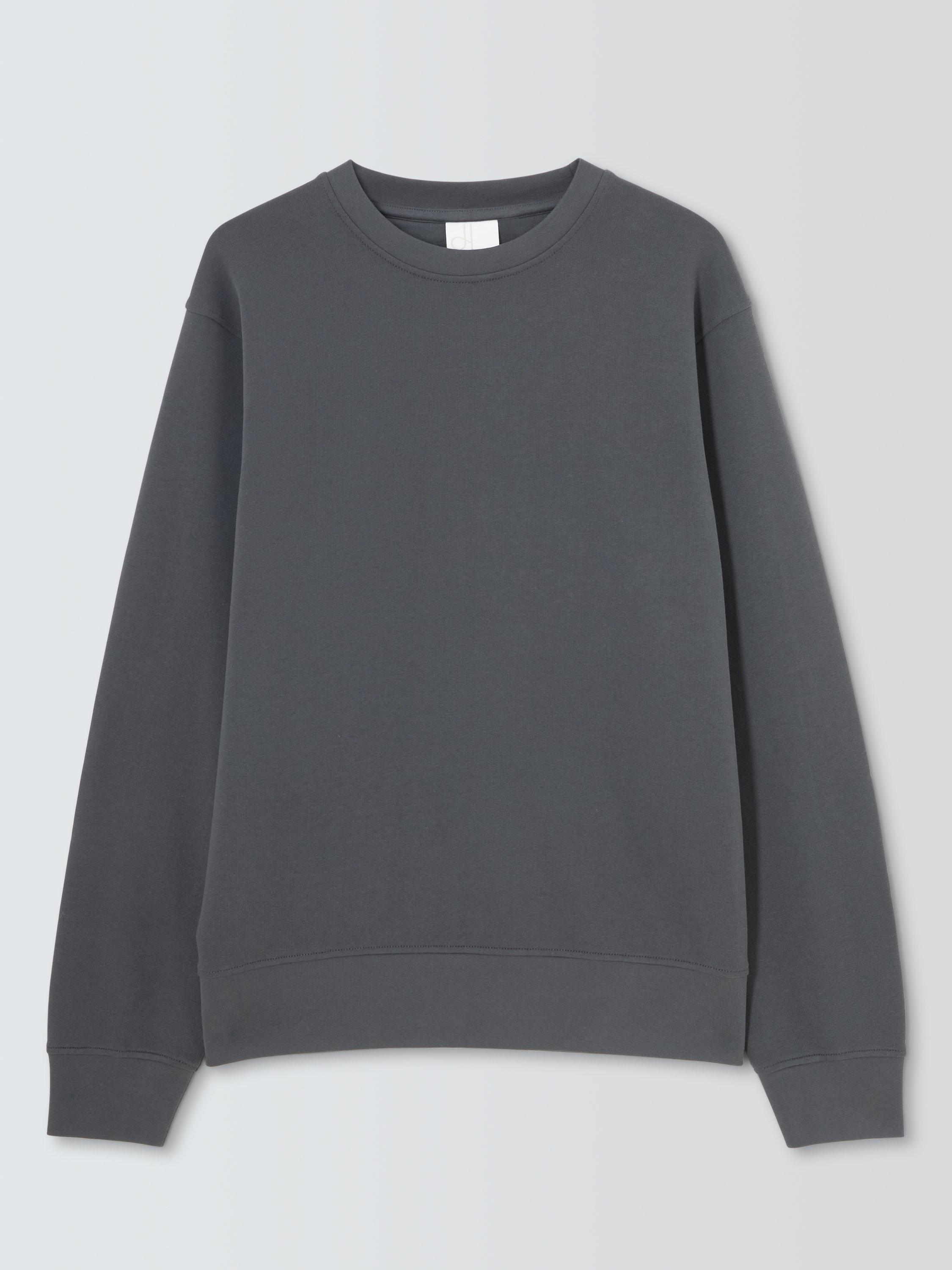 Product image 4 of 6, which shows John Lewis Crew Neck Cotton Sweatshirt, Ebony, S
