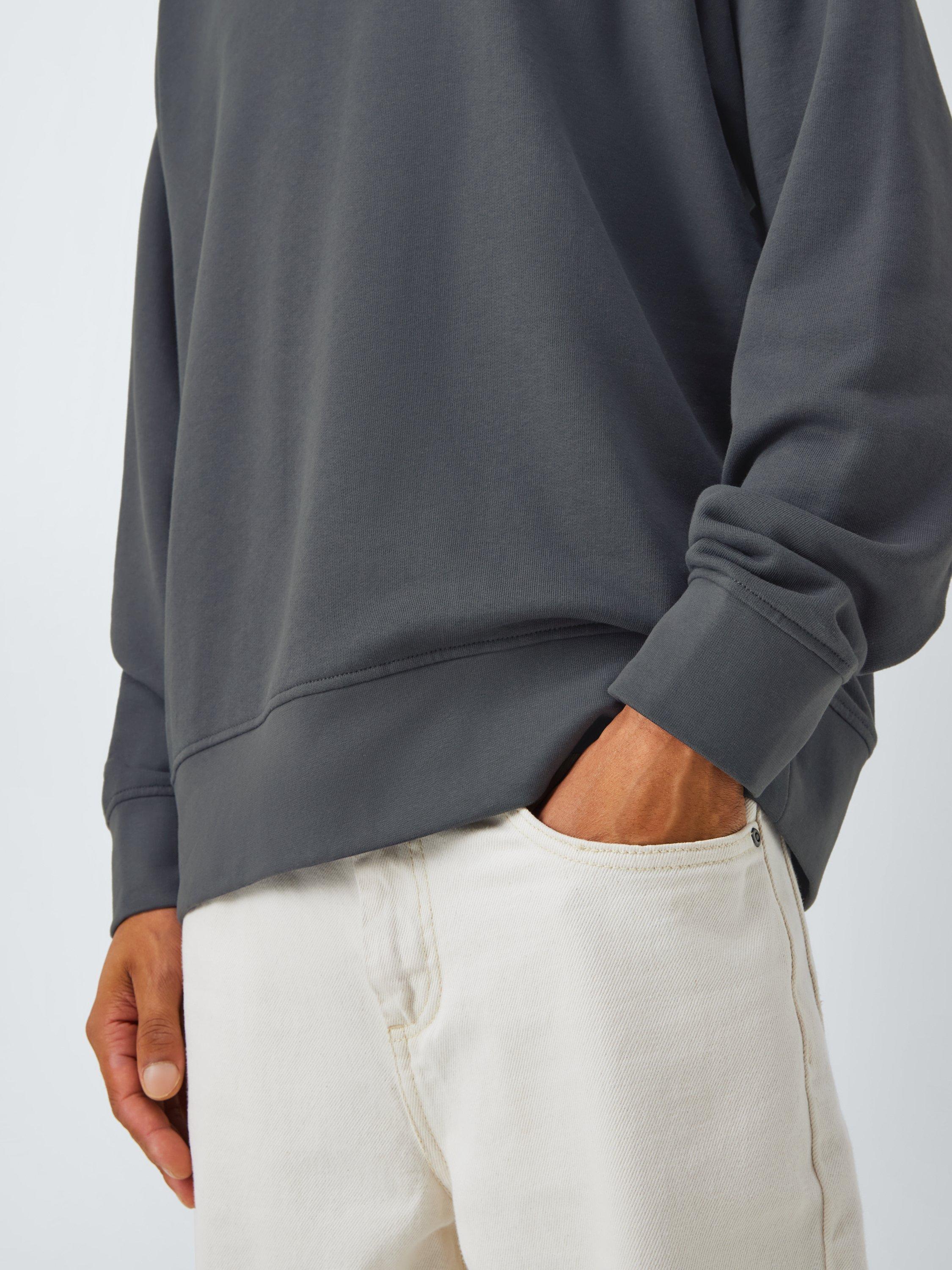 Product image 6 of 6, which shows John Lewis Crew Neck Cotton Sweatshirt, Ebony, S
