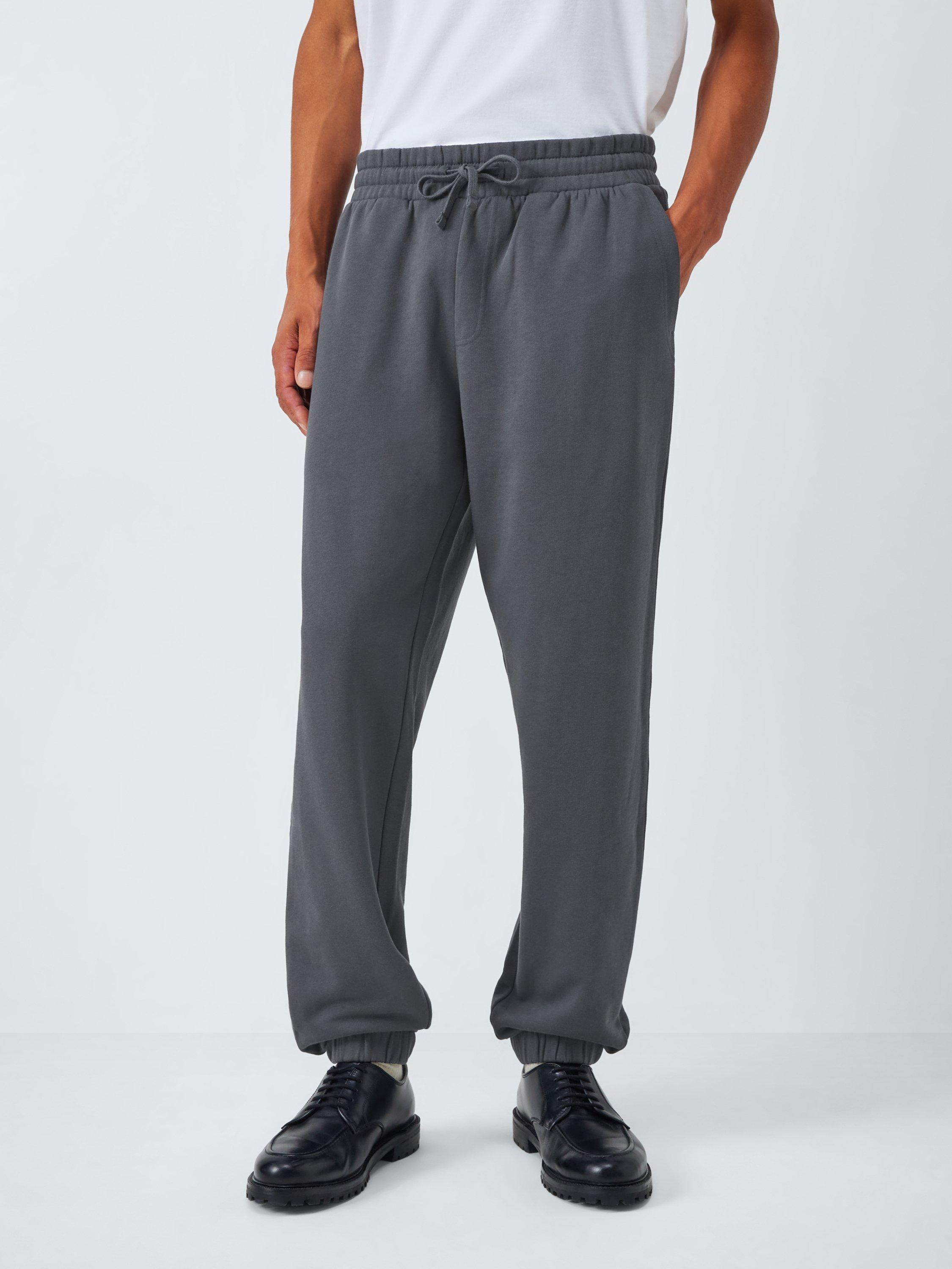 Product image 1 of 6, which shows John Lewis Tapered Cuff Cotton Joggers, Ebony, S