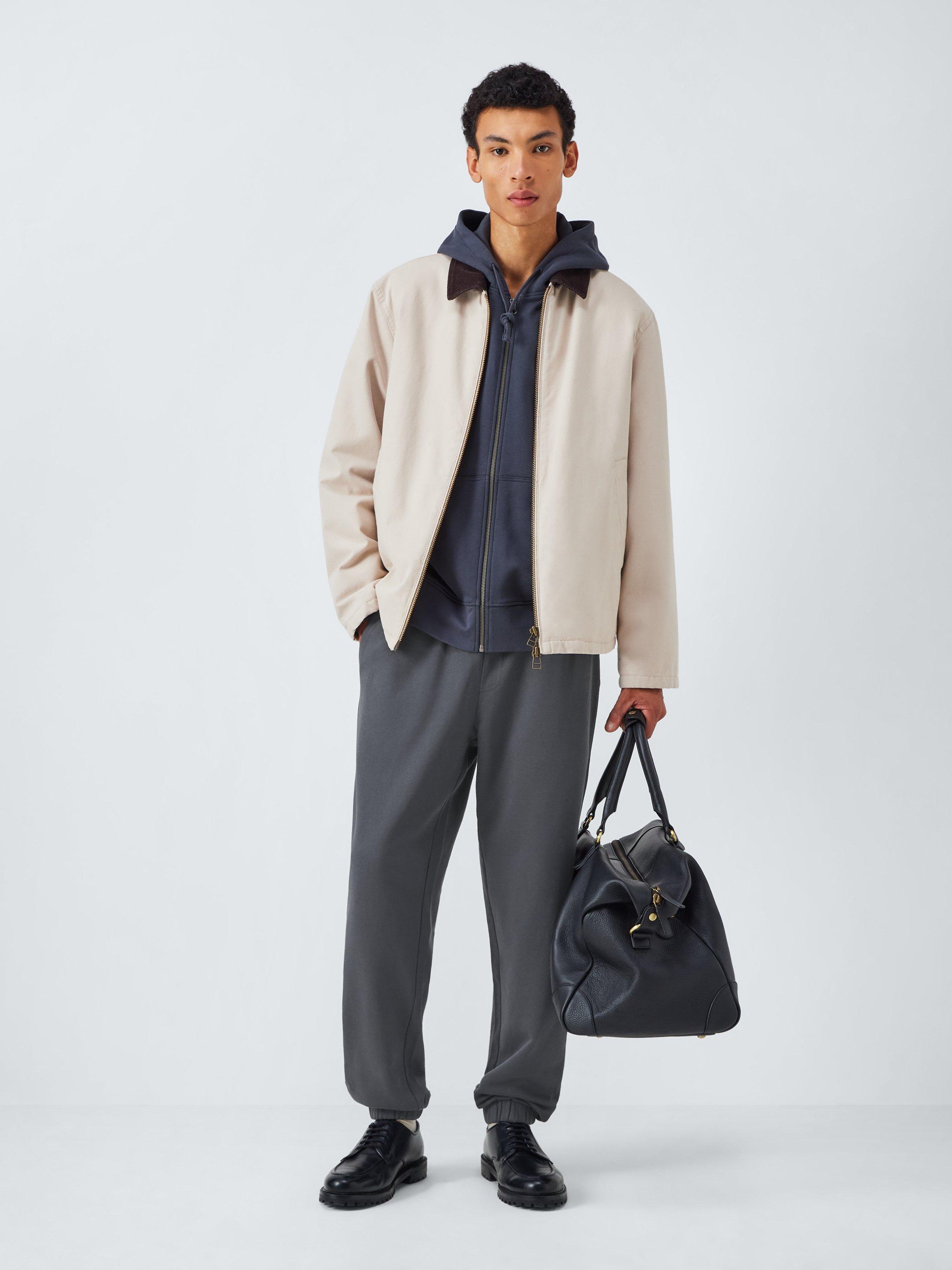 Product image 3 of 6, which shows John Lewis Tapered Cuff Cotton Joggers, Ebony, S