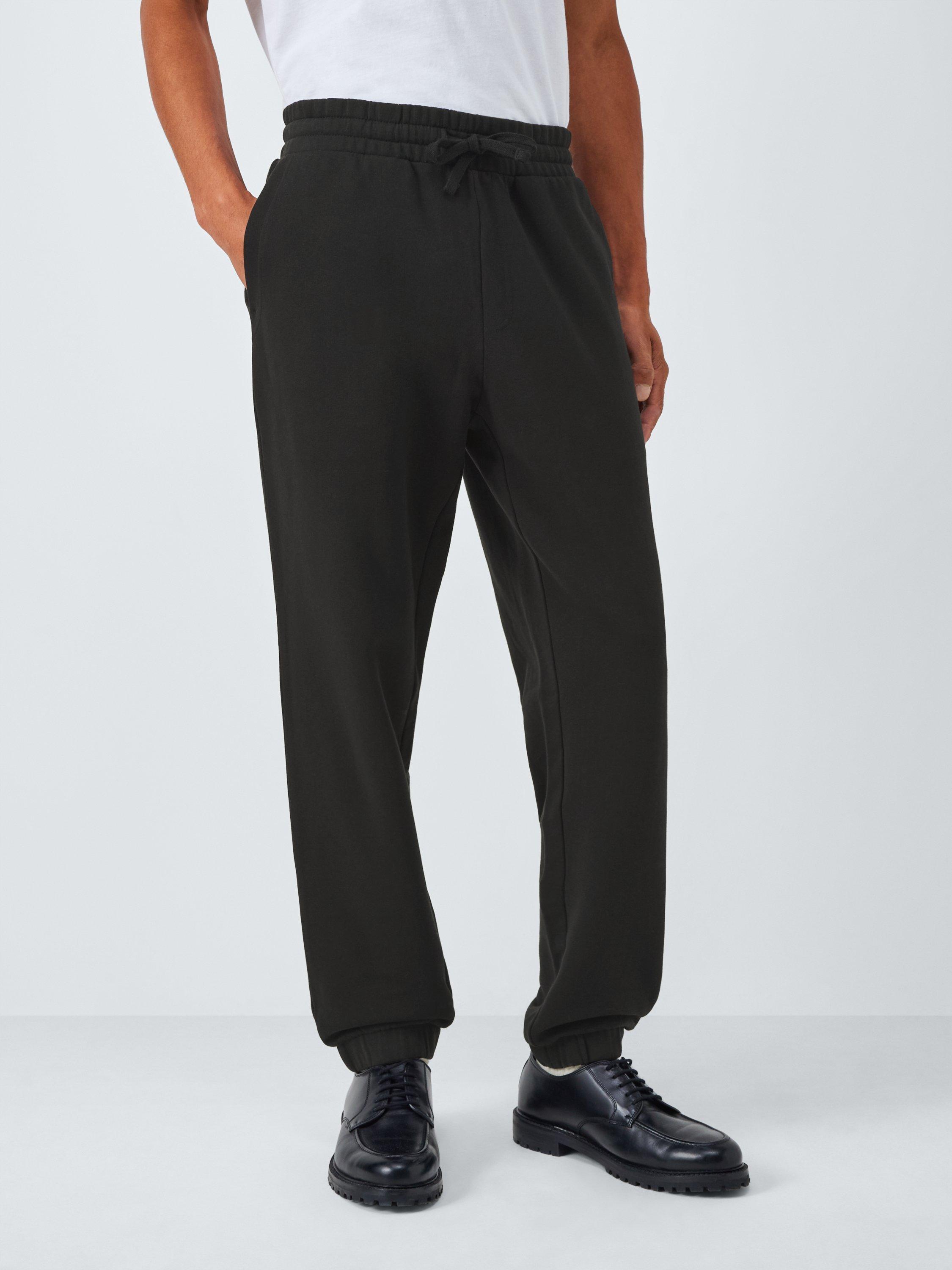 Product image 1 of 6, which shows John Lewis Tapered Cuff Cotton Joggers, Jet Black, S