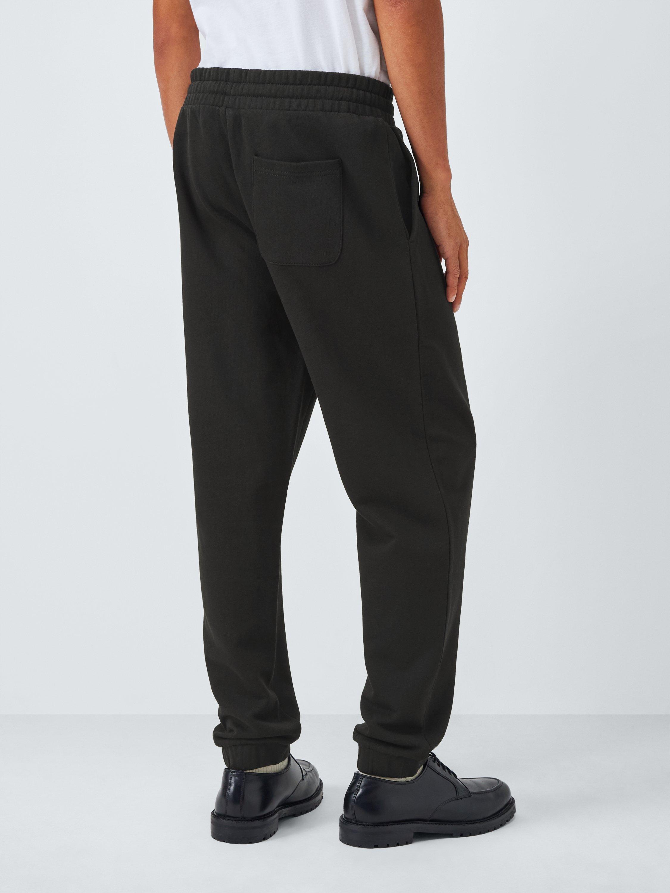 Product image 2 of 6, which shows John Lewis Tapered Cuff Cotton Joggers, Jet Black, S