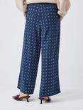 Weekend MaxMara Eusebio Polka Dot Pure Silk Trousers, Navy