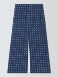 Weekend MaxMara Eusebio Polka Dot Pure Silk Trousers, Navy