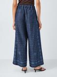 Weekend MaxMara Micron Abstract Denim Trousers, Navy
