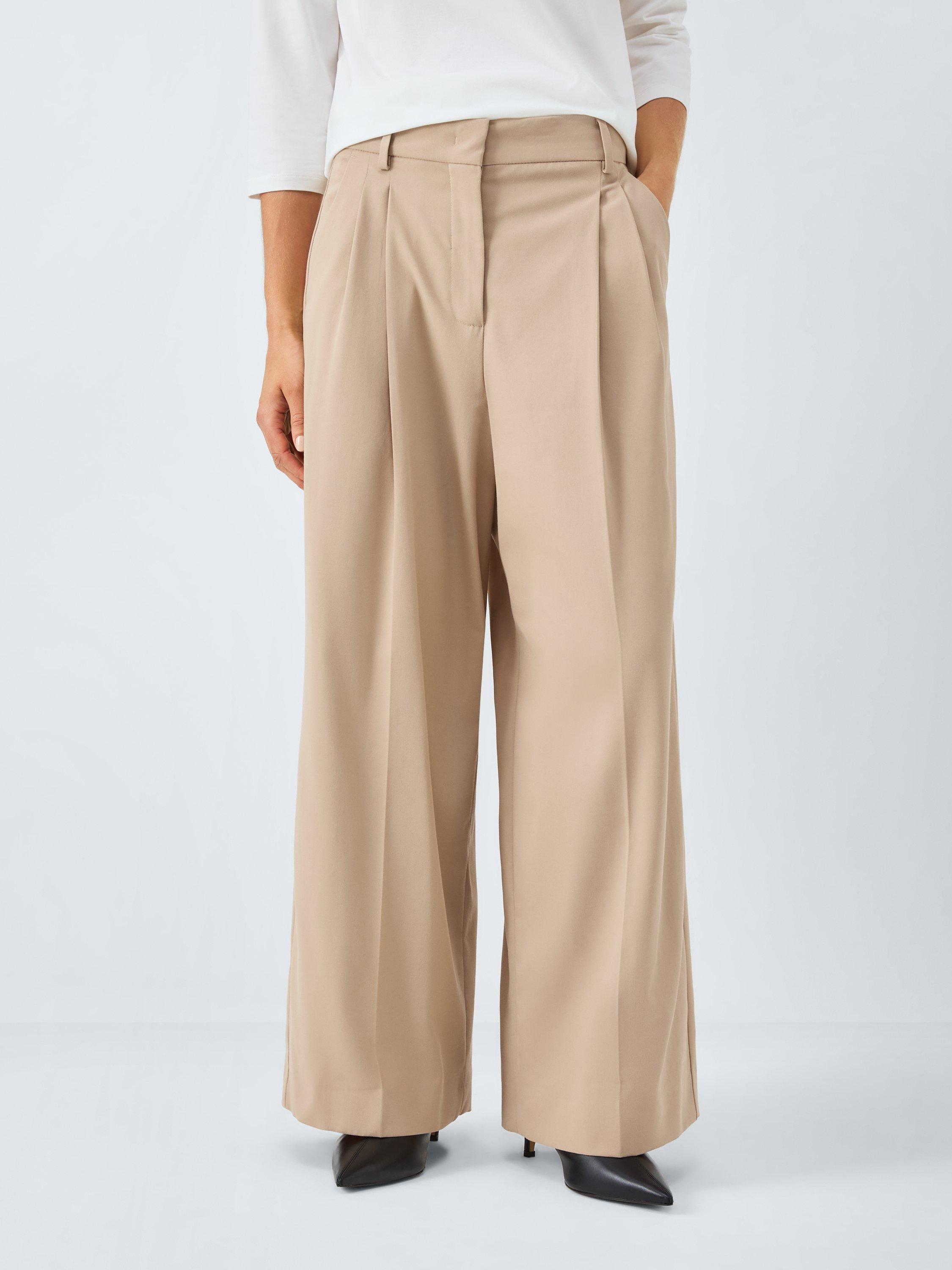 Product image 1 of 6, which shows Weekend MaxMara Vettura Wide Leg Trousers, Beige, 6