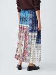 Weekend MaxMara Luna Mixed Print Pleated Skirt, Navy/Multi
