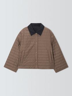Weekend MaxMara Mimma Quilted Reversible Jacket, Navy/Brown - view 2, Navy/Brown
