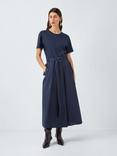 Weekend MaxMara Gommoso Belted Pleat Midi Dress, Navy