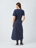 Weekend MaxMara Gommoso Belted Pleat Midi Dress, Navy