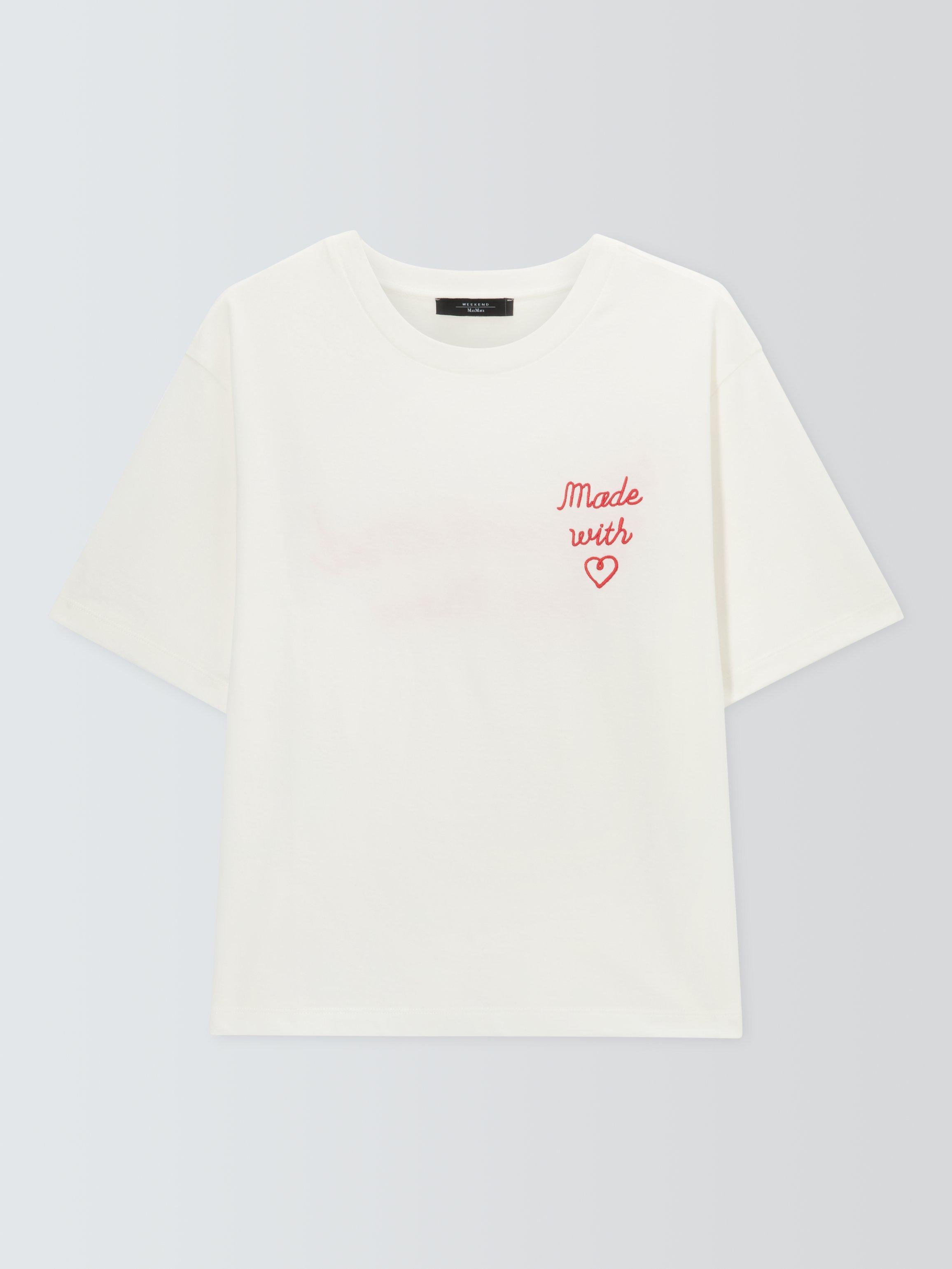 Product image 1 of 1, which shows Weekend MaxMara Acline Heart T-Shirt, White, S