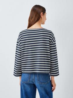Weekend MaxMara Campale Boxy Fit Striped Cotton T-Shirt, Blue/White - view 2, Blue/White