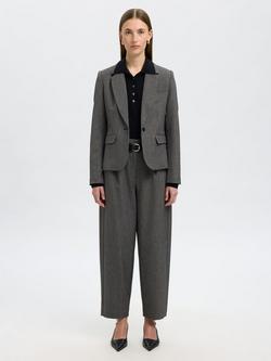 Selected Alma Fitted Blazer, Grey - view 2, Grey