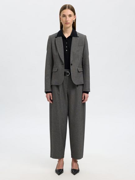 Selected Alma Fitted Blazer, Grey - view 2, Grey