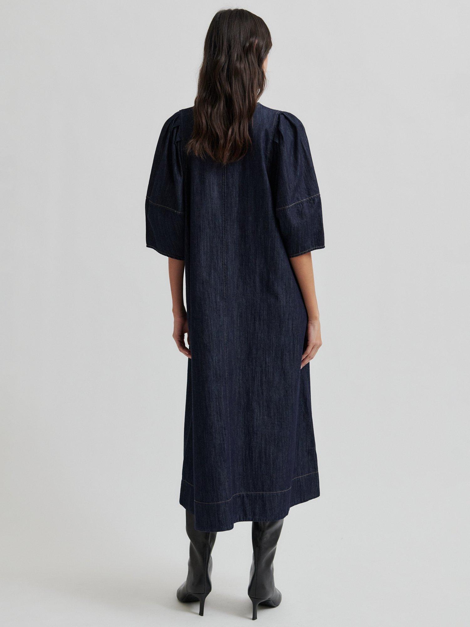 Product image 5 of 7, which shows Second Female Dera Denim Midi Dress, Dark Blue, XS