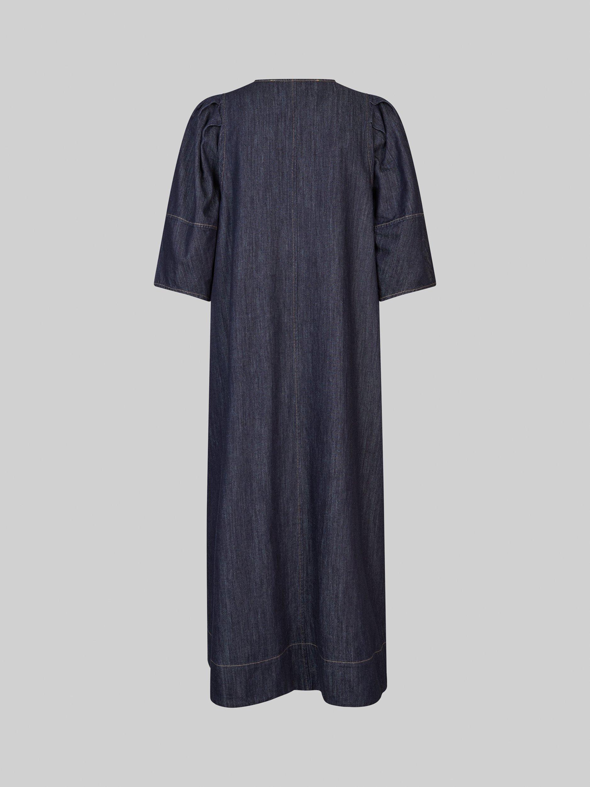 Product image 7 of 7, which shows Second Female Dera Denim Midi Dress, Dark Blue, XS