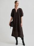 Second Female Nela Burnout Midi Dress, Brown