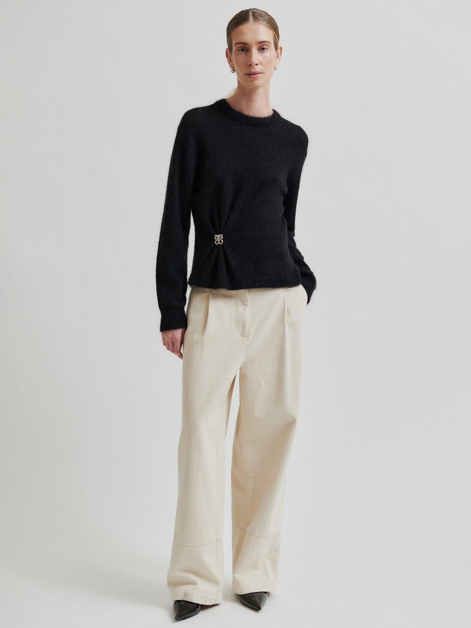 Product image 1 of 7, which shows Second Female Nana Baggy Trousers, Cream, XS