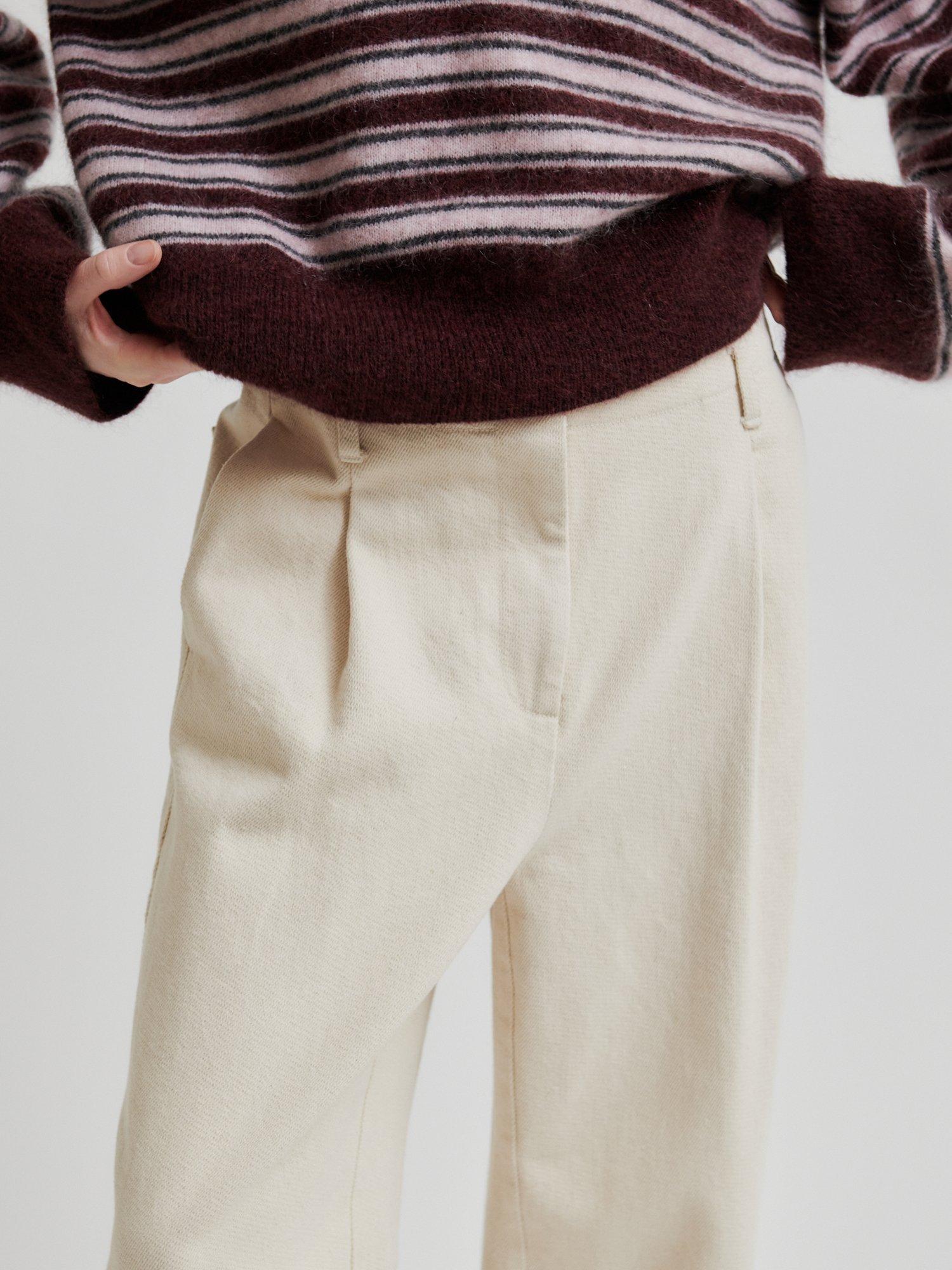 Product image 5 of 7, which shows Second Female Nana Baggy Trousers, Cream, XS