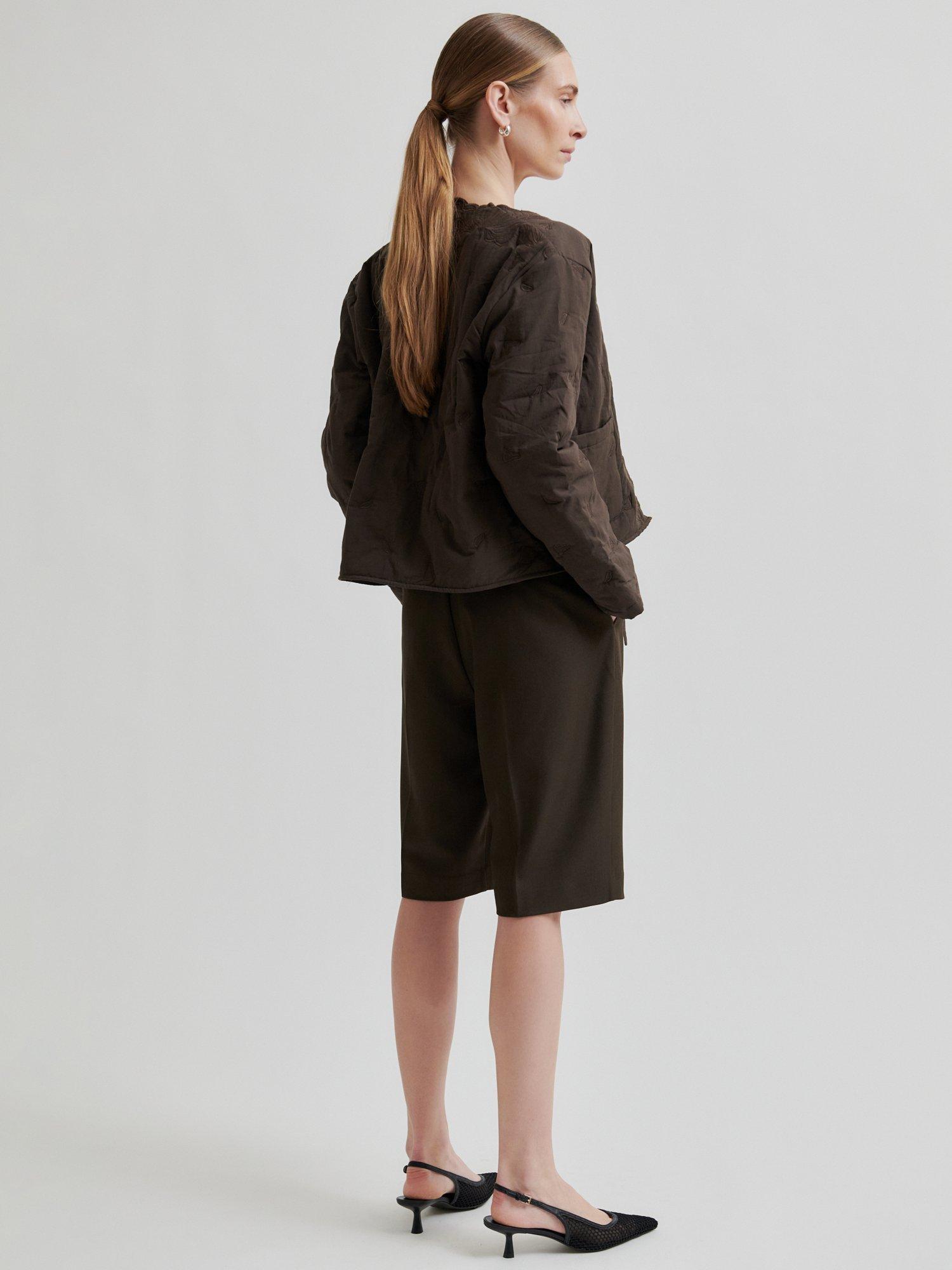 Product image 5 of 7, which shows Second Female Norma Embroidered Boxy Fit Jacket, Brown, XS