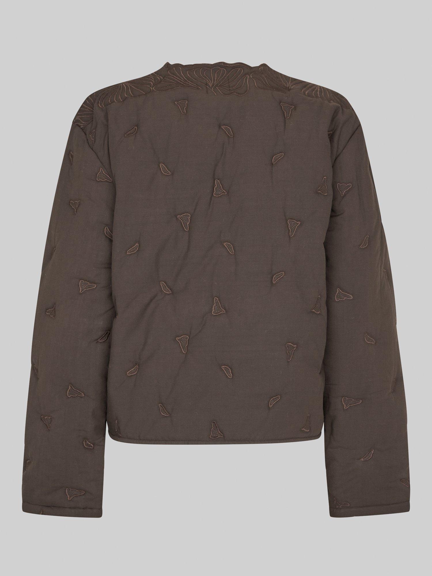 Product image 7 of 7, which shows Second Female Norma Embroidered Boxy Fit Jacket, Brown, XS