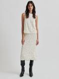 Second Female Sequin Pencil Skirt, White