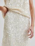 Second Female Sequin Pencil Skirt, White