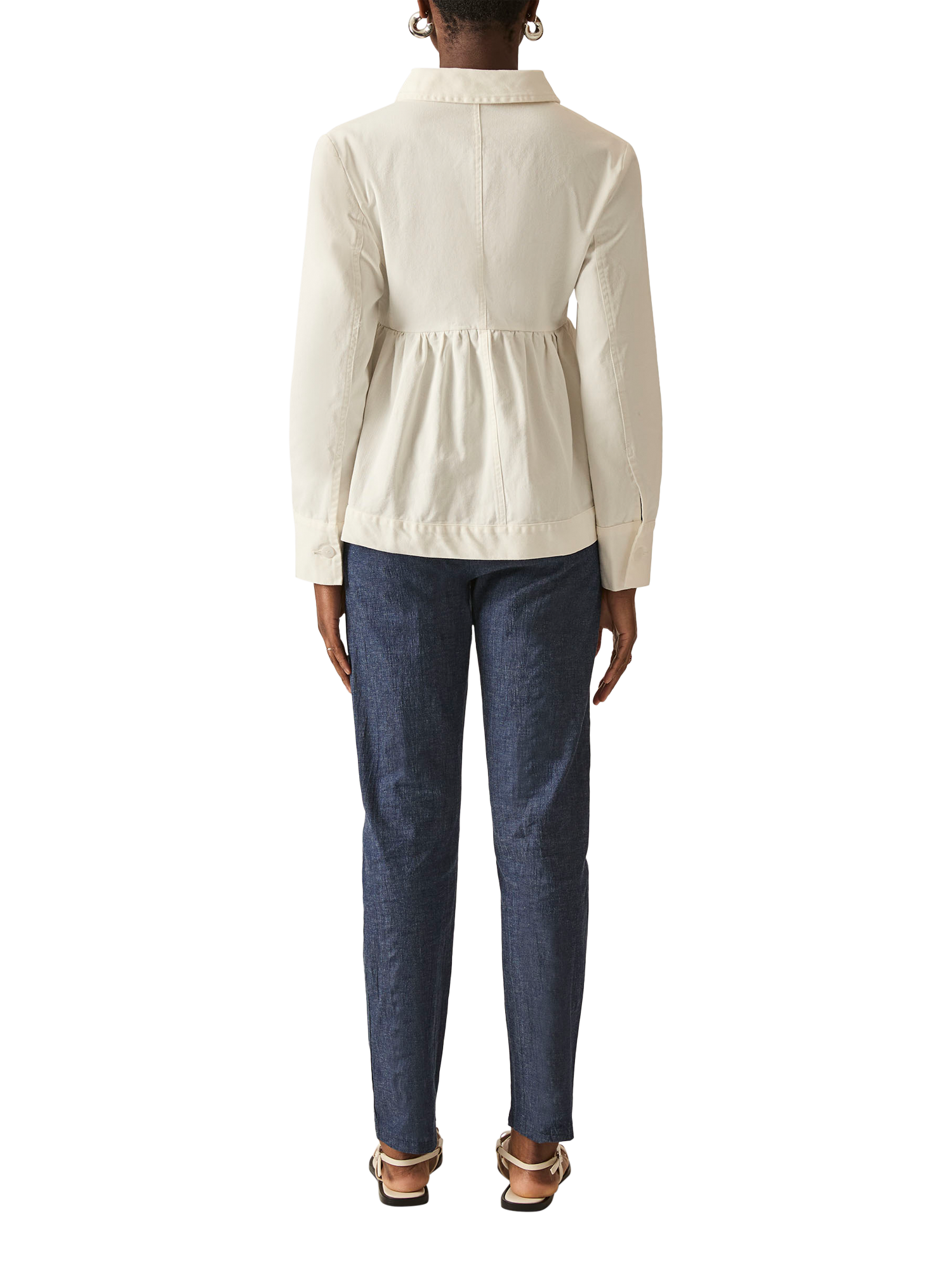 Product image 2 of 6, which shows James Lakeland Peplum Denim Jacket, White, 8