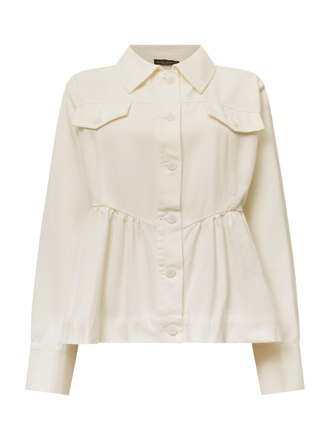 Product image 6 of 6, which shows James Lakeland Peplum Denim Jacket, White, 8