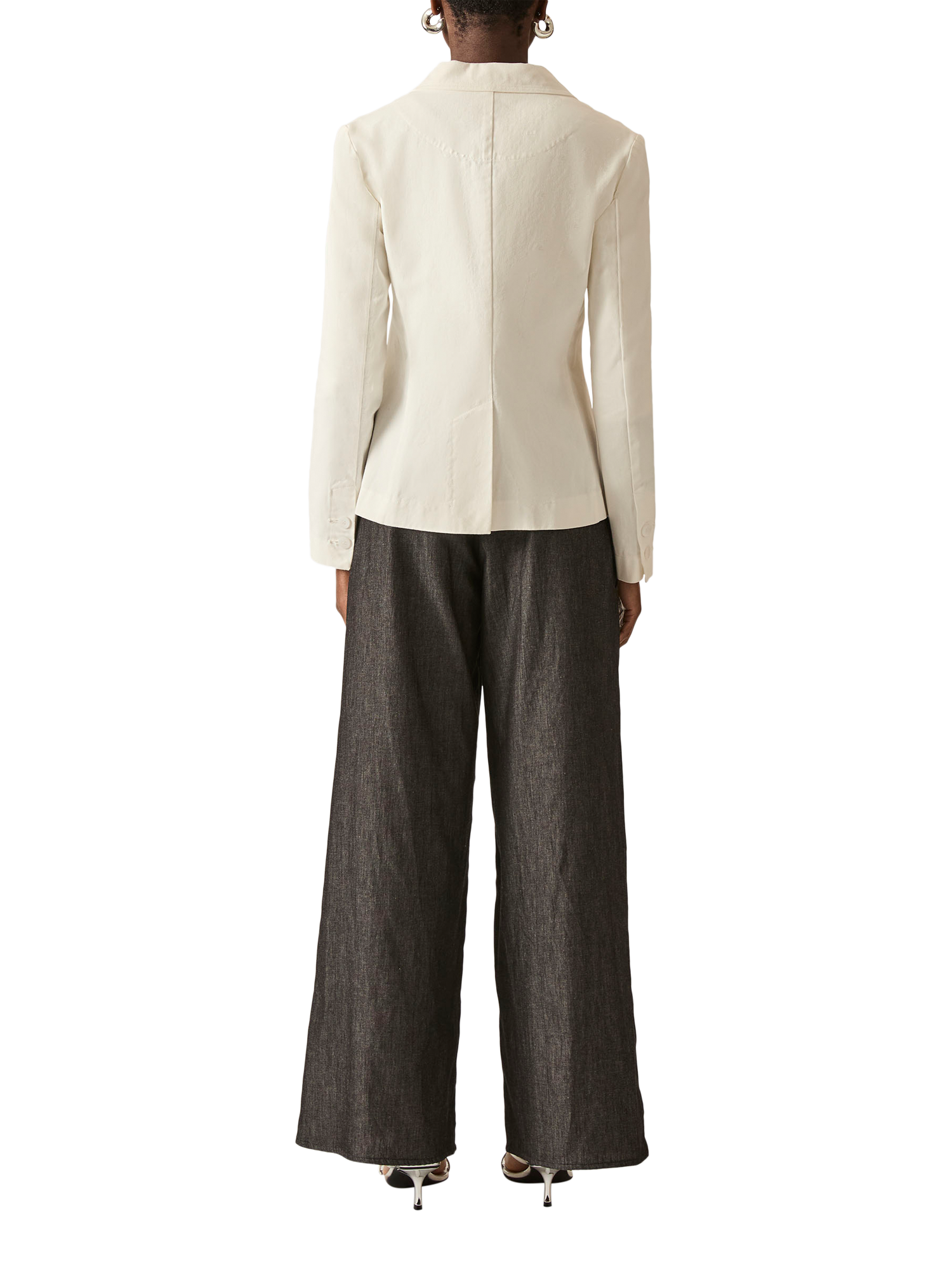 Product image 2 of 6, which shows James Lakeland Cotton Denim Blazer, White, 8