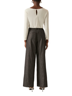 James Lakeland Pintuck Wide Leg Trousers, Black - view 2, Black