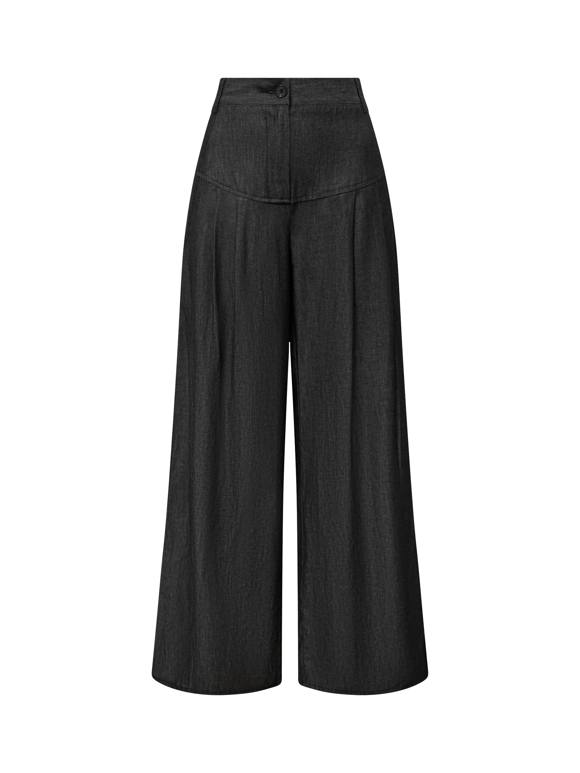Product image 6 of 6, which shows James Lakeland Pintuck Wide Leg Trousers, Black, 8