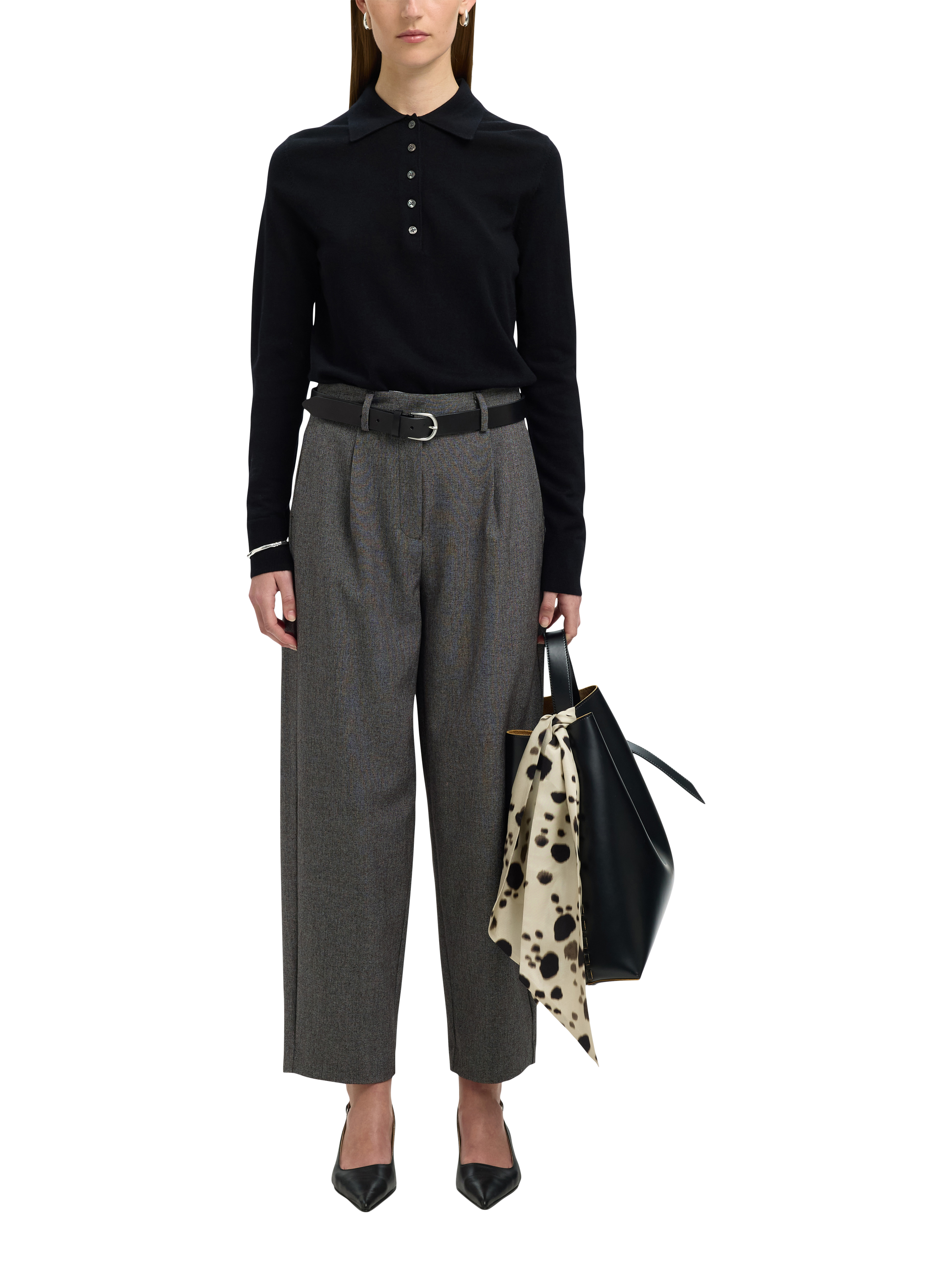 Product image 1 of 5, which shows Selected Alma Tailored Trousers containing TENCEL™ Lyocell, Grey, 34