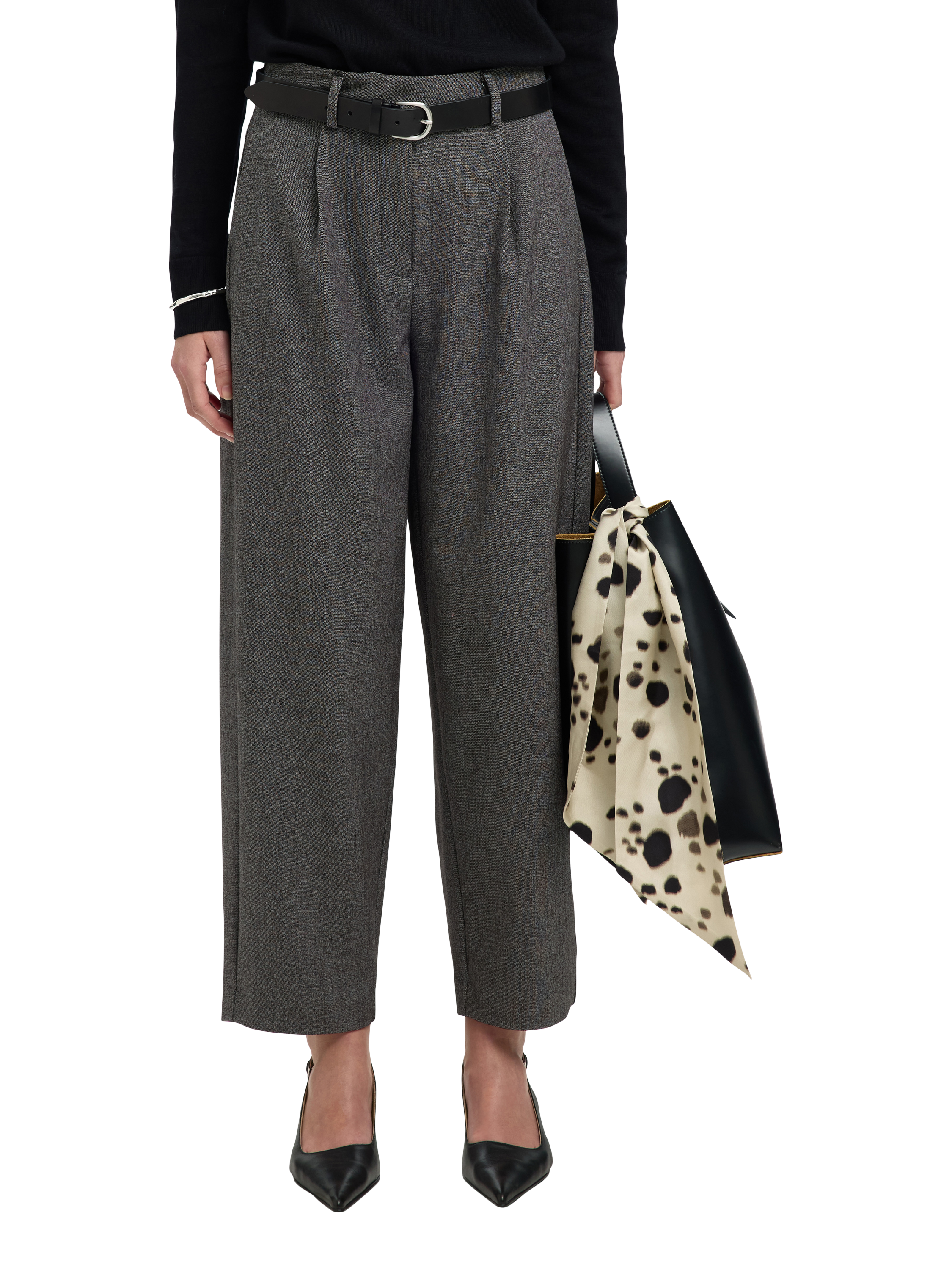 Product image 2 of 5, which shows Selected Alma Tailored Trousers containing TENCEL™ Lyocell, Grey, 34