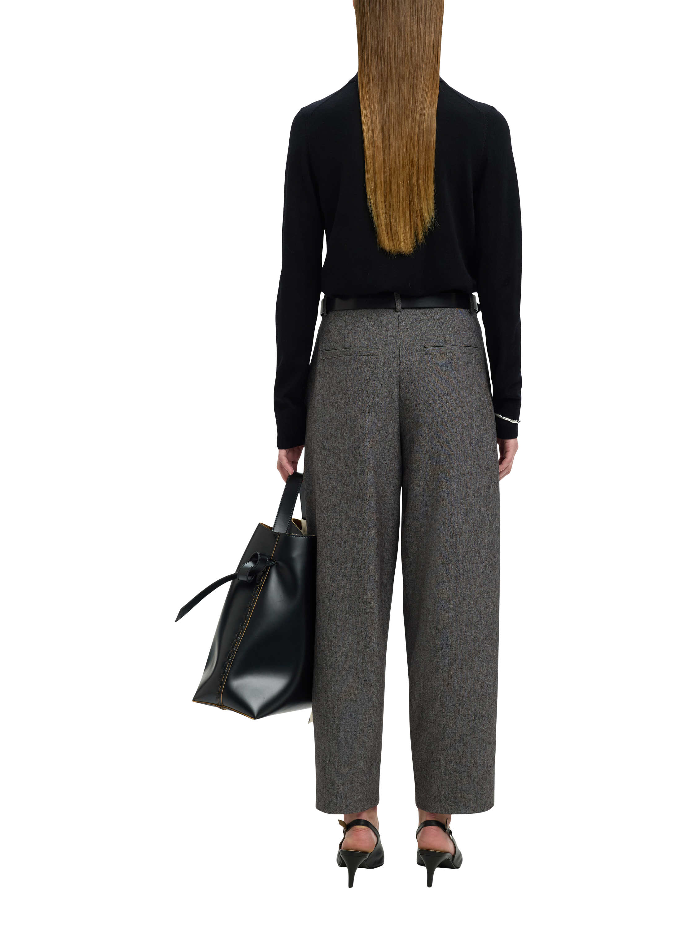 Product image 4 of 5, which shows Selected Alma Tailored Trousers containing TENCEL™ Lyocell, Grey, 34