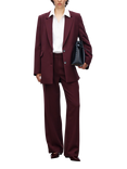 Selected Rita Mid Waist Tailored Trousers, Burgundy