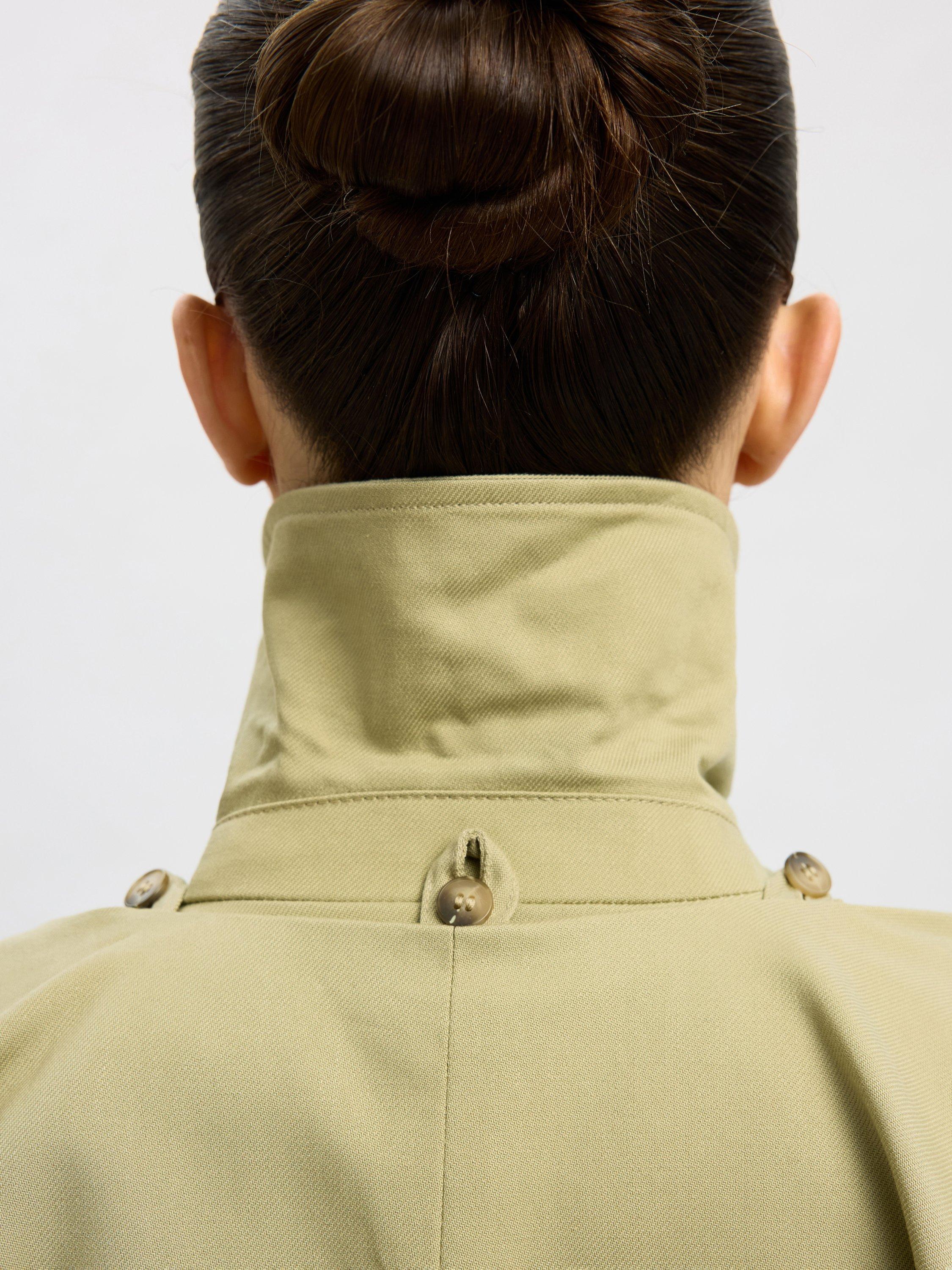 Product image 7 of 9, which shows Selected Sandra Detachable Scarf Coat, Slate Green, 36