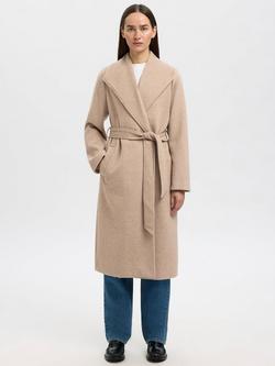 Selected Rosa Wool Blend Coat, Sand, Sand